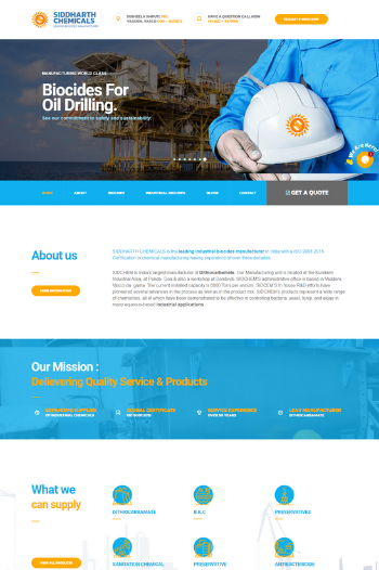 website Chemical manufacturing company